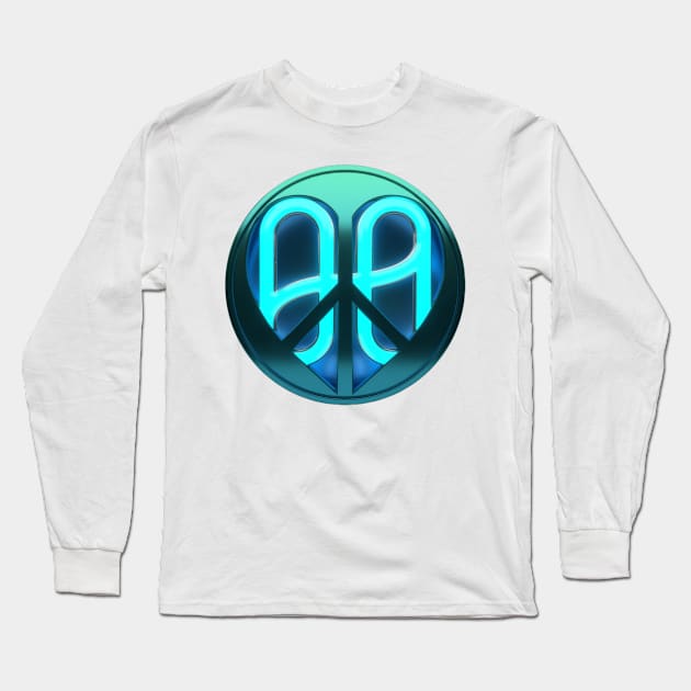 PeaceLoveHarmony.ONE Blue Heart Long Sleeve T-Shirt by Peace Love and Harmony